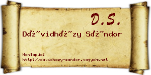 Dávidházy Sándor névjegykártya