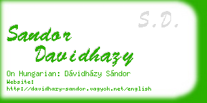 sandor davidhazy business card